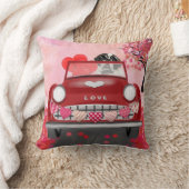 サンベルナルドッグカーとハートバレンタイン クッション (ブランケット)