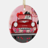 サンベルナルドッグカーとハートバレンタイン セラミックオーナメント (右)