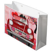 サンベルナルドッグカーとハートバレンタイン ラージペーパーバッグ (正面アングル)