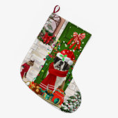 サンベルナルドッグクリスマス ラージクリスマスストッキング (正面 (吊り時))