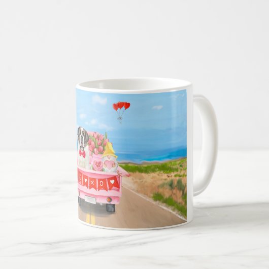 サンベルナルドッグバレンタインズデイトラックハート コーヒーマグカップ (正面右)