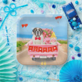 サンベルナルドッグバレンタインズデイトラックハート ペーパープレート (パーティー)