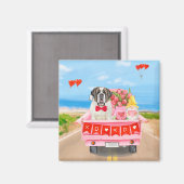 サンベルナルドッグバレンタインズデイトラックハート マグネット (正面/裏面)