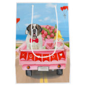 サンベルナルドッグバレンタインズデイトラックハート ミディアムペーパーバッグ (裏面)