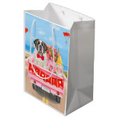 サンベルナルドッグバレンタインズデイトラックハート ミディアムペーパーバッグ (裏面アングル)