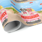 サンベルナルドッグバレンタインズデイトラックハート ラッピングペーパー (ロールコーナー)