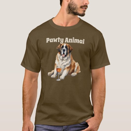 サンベルナルドッグポーティ動物 Tシャツ (正面)