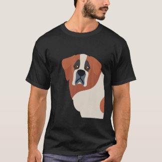 サンベルナルドパピー漫画アートかわいい動物の犬ロー Tシャツ