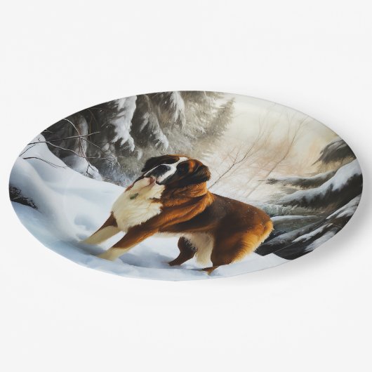 サンベルナルドレッツスノークリスマス ペーパープレート (アングル)