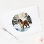 サンベルナルドレッツスノークリスマス ラウンドシール (封筒)