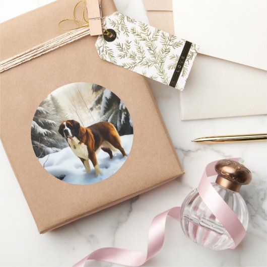 サンベルナルドレッツスノークリスマス ラウンドシール (ギフト)