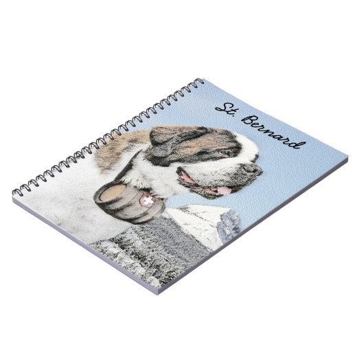 サンベルナルド絵画ズ – かわいいオリジナルドッグアート ノートブック (左側)