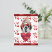 サンベルナールハートドッグラバーバレンタインギフト シーズンポストカード (スタンド正面)