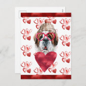 サンベルナールハートドッグラバーバレンタインギフト シーズンポストカード (正面/裏面)