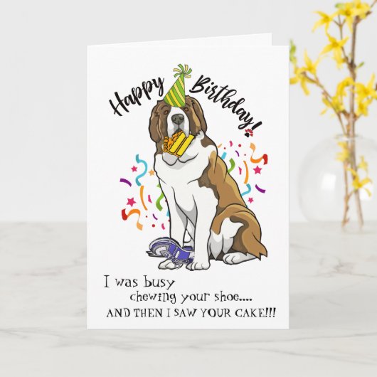 サンベルナール峠のあなたの相棒からのハッピーバースデー カード (黄色い花)