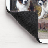 サンベルナール峠の子犬のカメのかわいい絵画犬 マウスパッド (コーナー)