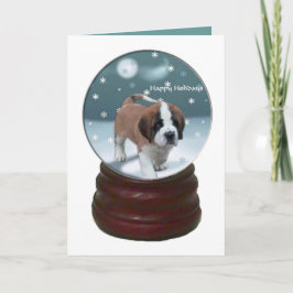サンベルナール峠の子犬のクリスマスのギフト シーズンカード
