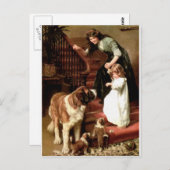 サンベルナール峠の小犬の母女の子Elsley ポストカード (正面/裏面)