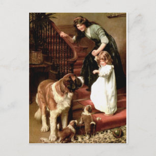 サンベルナール峠の小犬の母女の子Elsley ポストカード