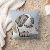 サンベルナール峠の絵画-かわいい元の犬の芸術 クッション (ブランケット)