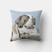 サンベルナール峠の絵画-かわいい元の犬の芸術 クッション (裏面)