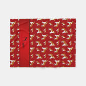 サンベルナール峠パーソナライズな一流の赤い犬 フリースブランケット (正面(横))