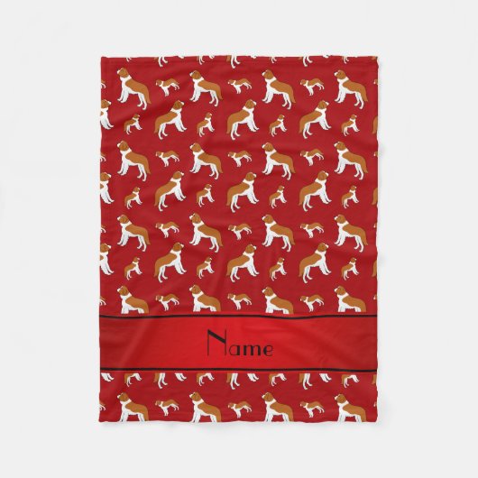 サンベルナール峠パーソナライズな一流の赤い犬 フリースブランケット (正面)