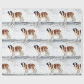 サンベルナール峠犬のクリスマスの覆い ラッピングペーパー (フラット)