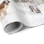 サンベルナール峠犬のクリスマスの覆い ラッピングペーパー (ロールコーナー)