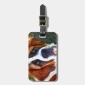 サンベルナール峠犬の絵画 ラゲッジタグ (正面縦)