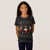 サンベルナール靴下のクリスマスドッグ恋人のセーター Tシャツ (正面フル)