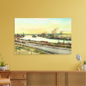 サンペドロハーバーの空中表示 キャンバスプリント (インサイチュ (リビング))