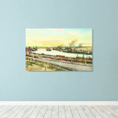 サンペドロハーバーの空中表示 キャンバスプリント (インサイチュ (ウッドフロア))