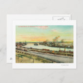 サンペドロハーバーの空中表示 ポストカード (正面/裏面)