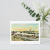 サンペドロハーバーの空中表示 ポストカード (スタンド正面)