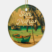 サンペドロベリーズヴィンテージパームツリーズお土産 セラミックオーナメント (左)