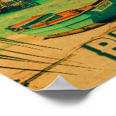 サンペドロベリーズヴィンテージパームツリーズお土産 ポスター (角)