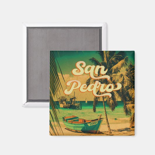 サンペドロベリーズヴィンテージパームツリーズお土産 マグネット (正面/裏面)