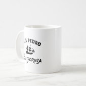 サンペドロ港ロサンゼルスカリフォルニアのトールシップ コーヒーマグカップ (正面左)