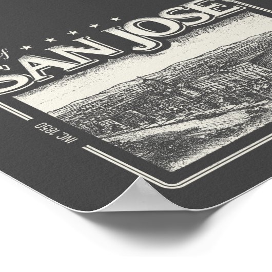 サンホセカリフォルニアヴィンテージ ポスター (角)