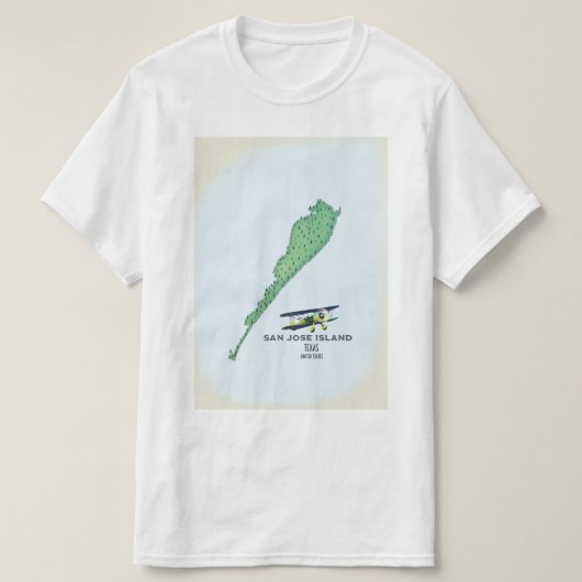 サンホセ島 テキサス州 アメリカ合衆国 地図 Tシャツ (デザイン正面)