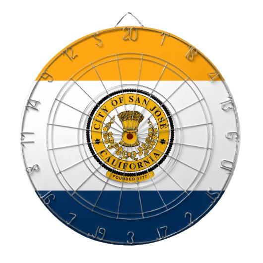 サンホセ市旗（カリフォルニア州） ダーツボード (正面)