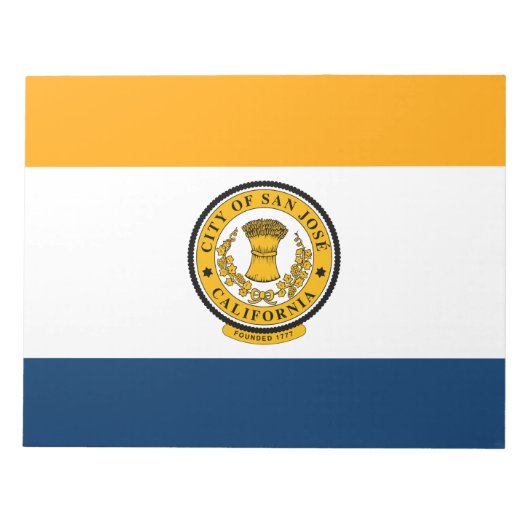 サンホセ市旗（カリフォルニア州） ノートパッド (正面)