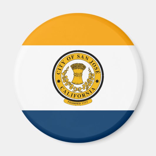 サンホセ市旗(カリフォルニア州) マグネット (正面)