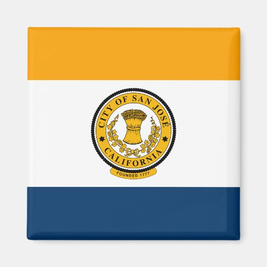 サンホセ市旗(カリフォルニア州) マグネット (正面)