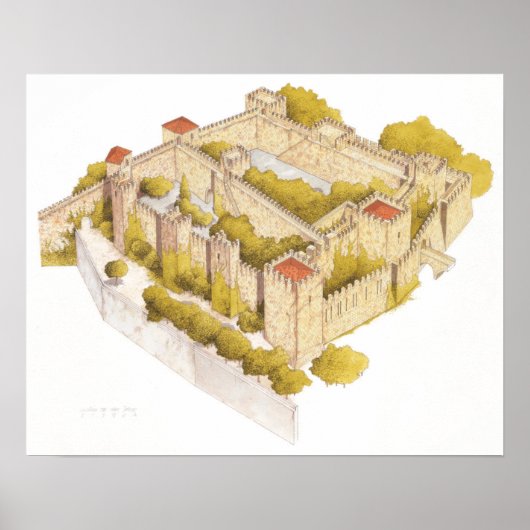 サンホルヘ城。リスボアポルトガル ポスター (正面)