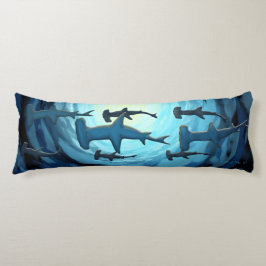 サンボールでシルエットしたサメプリント ボディピロー