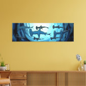 サンボールでシルエットになったサメ|過去記事 キャンバスプリント (インサイチュ (リビング))