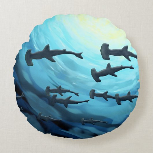 サンボールでシルエットになったサメ|過去記事 ラウンドクッション (正面)