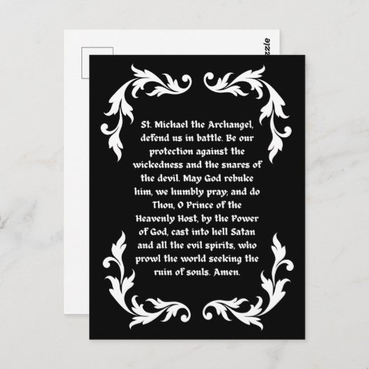 サンマイケル祈りの言葉カトリック大人の着色 ポストカード (正面/裏面)